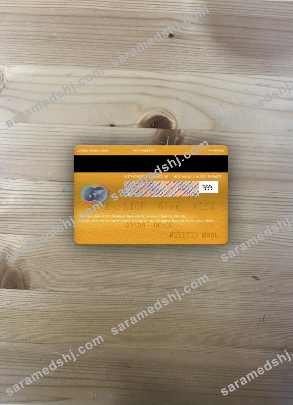 Senegal Banque Atlantique Bank mastercard photolook back